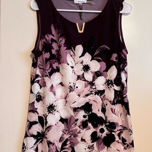 Calvin Klein Purple Floral Women's Top